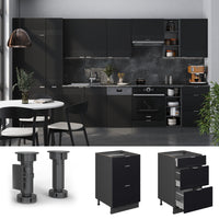 Vicco Mobiletto base per cucina Nero a righe 50 cm , PL Antracite