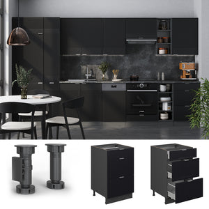 Vicco Mobiletto base per cucina Nero a righe 50 cm , PL Antracite