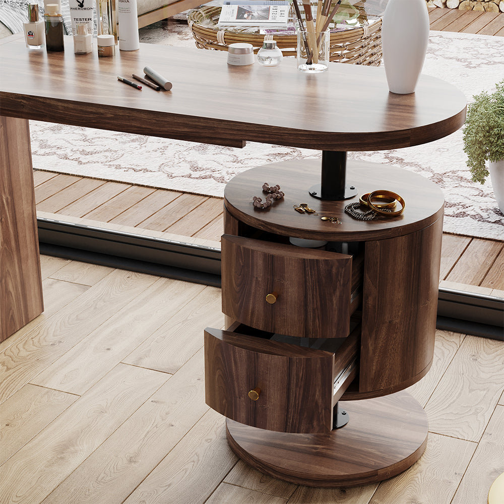 Vicco Tavolino da toilette Rovere rustico 120 cm con 2 cassetti