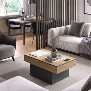 Vicco Tavolino Antracite/quercia dorata 95 x 58 cm Estensibile