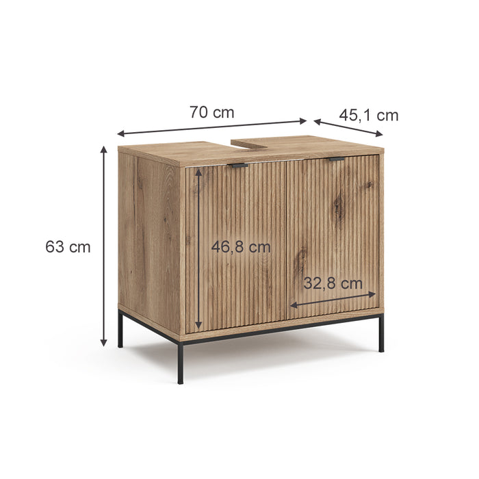 Vicco Mobiletto Quercia vichinga 70 x 63 cm con 2 porte