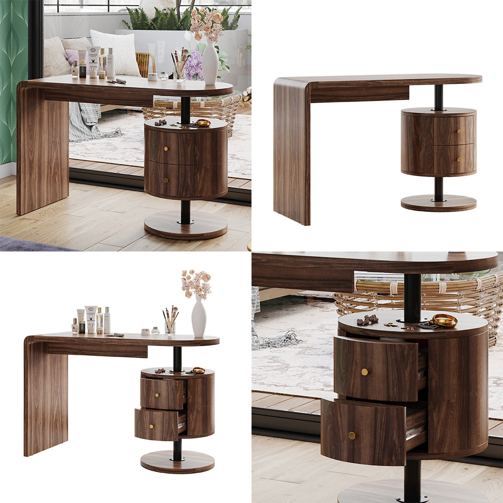 Vicco Tavolino da toilette Rovere rustico 120 cm con 2 cassetti