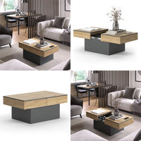 Vicco Tavolino Antracite/quercia dorata 95 x 58 cm Estensibile