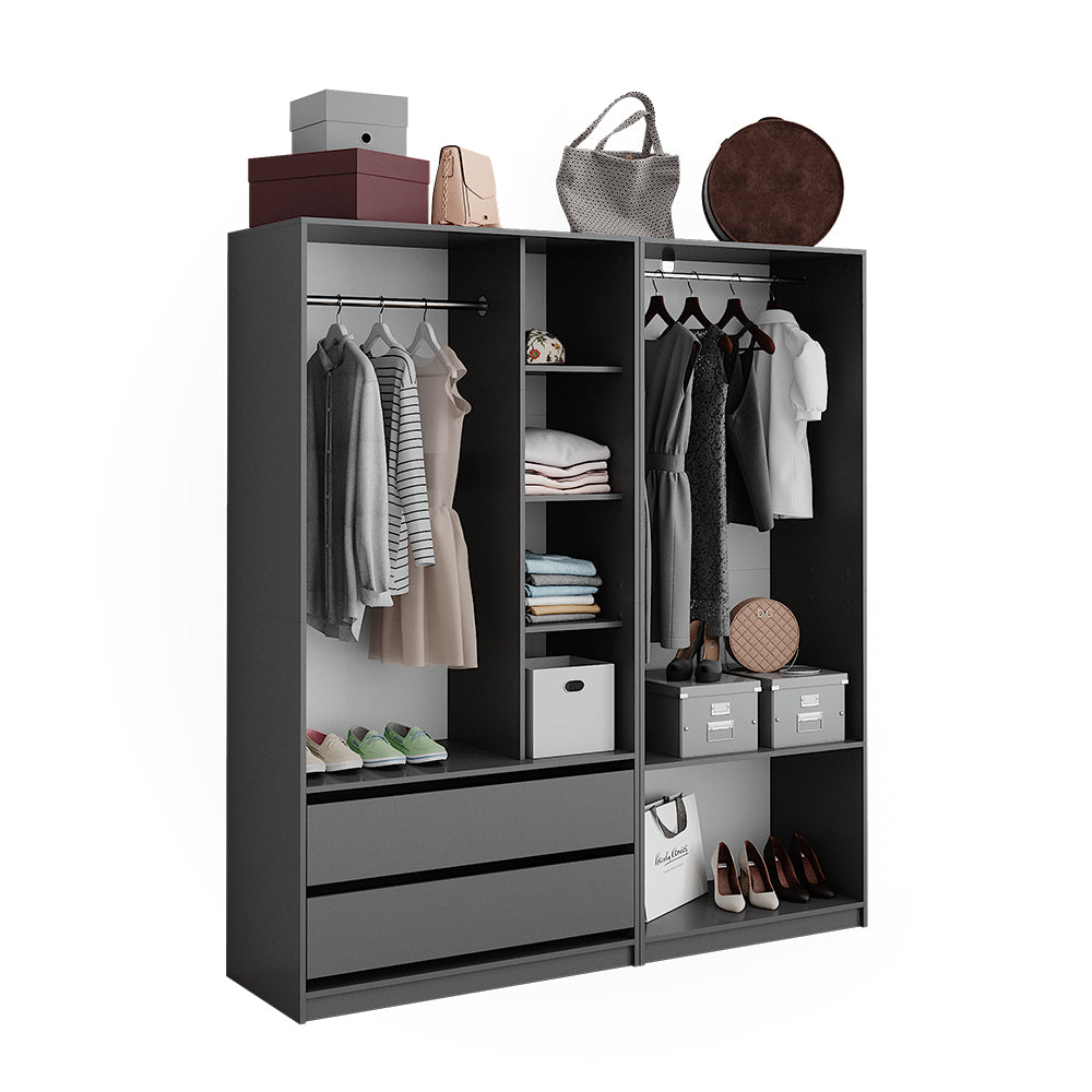 Vicco Armadio Antracite 100 x 200 cm Set di 2