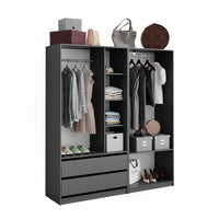 Vicco Armadio Antracite 100 x 200 cm Set di 2