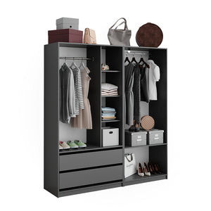 Vicco Armadio Antracite 100 x 200 cm Set di 2