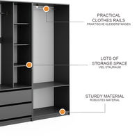 Vicco Armadio Antracite 100 x 200 cm Set di 2