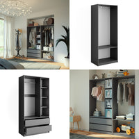 Vicco Armadio Antracite 100 x 200 cm Set di 2