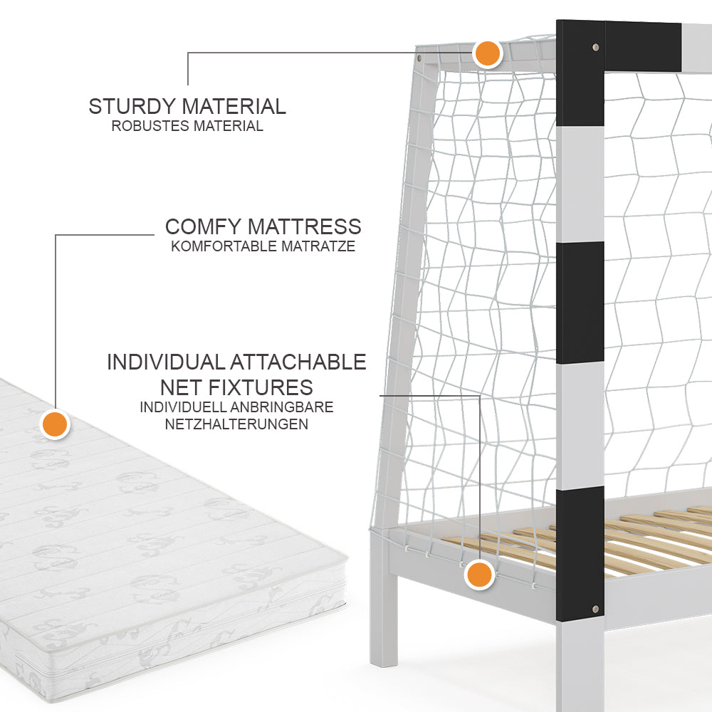 Vitalispa Letto per bambini Bianco 80x160 cm con materasso