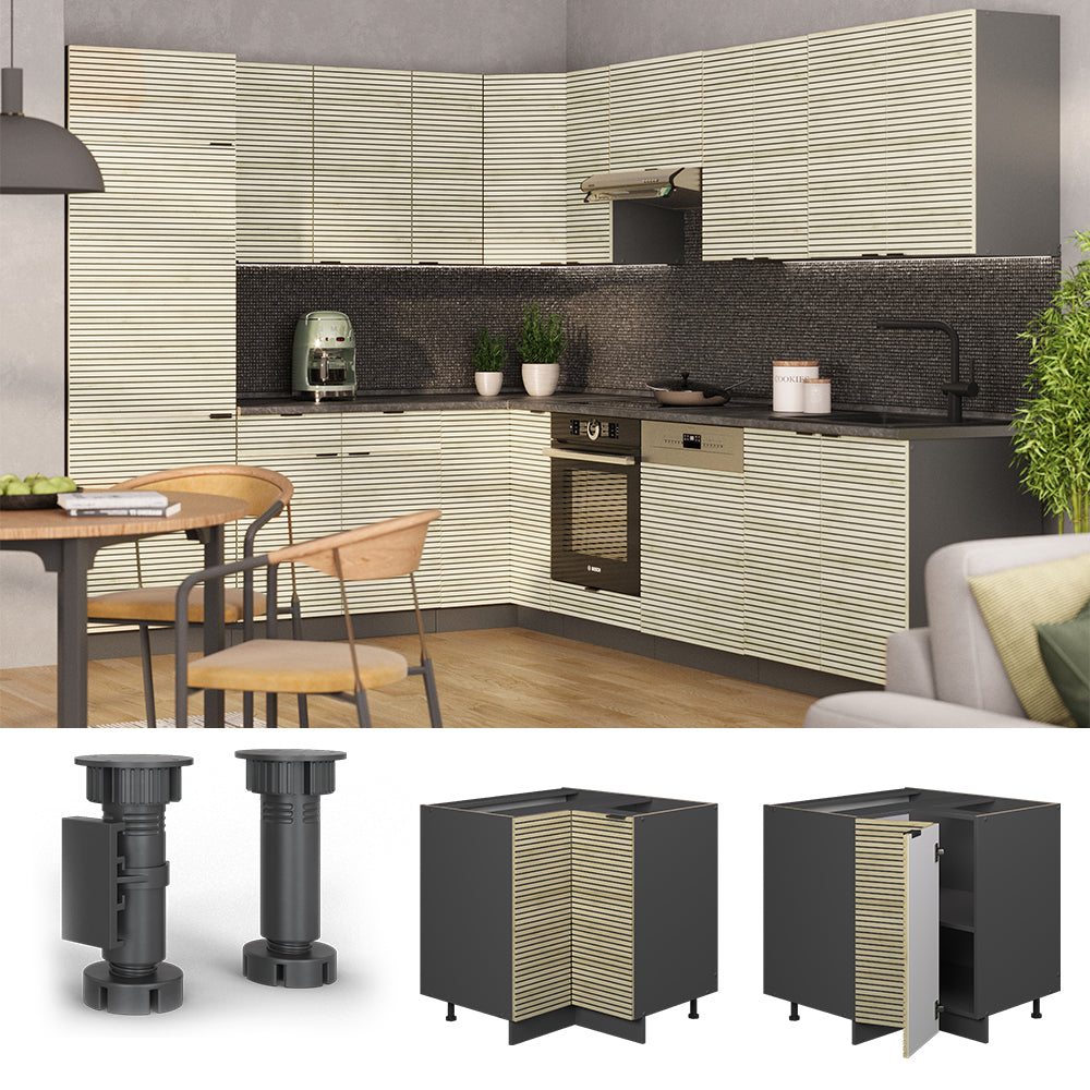 Vicco Mobile ad angolo cucina Pannello in quercia 80.5 cm , PL Rovere