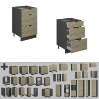 Vicco Mobiletto base per cucina Pannello in quercia 50 cm , PL Rovere