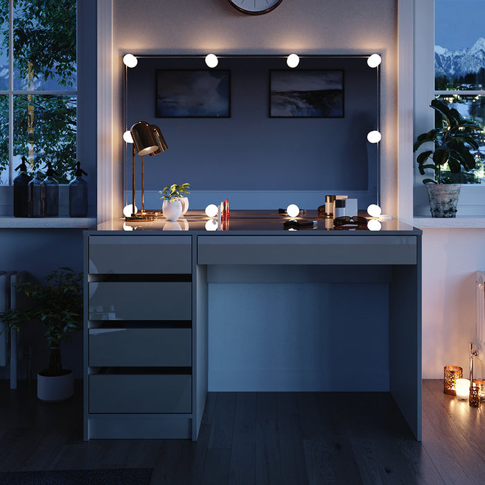 Vicco Tavolino da toilette Grigio 55 cm con catena LED