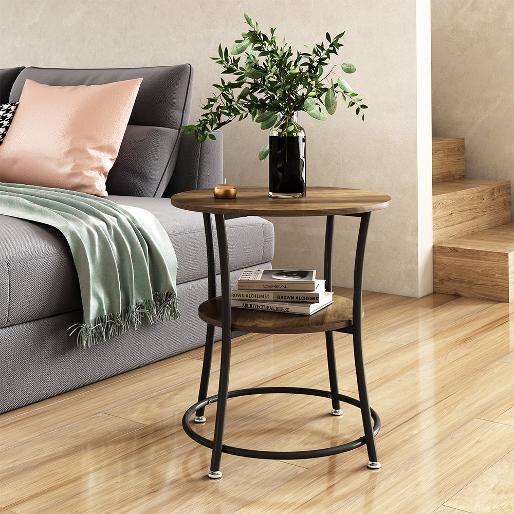 Vicco Tavolino da salotto Legno antico 50 x 50 cm con ripiano