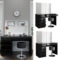 Vicco Tavolo da toeletta Nero/oro 55 cm con sgabello