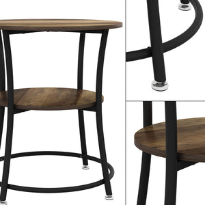 Vicco Tavolino da salotto Legno antico 50 x 50 cm con ripiano