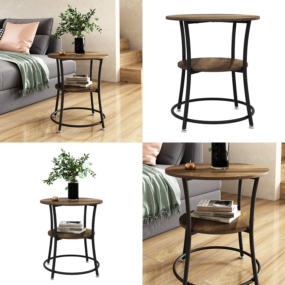 Vicco Tavolino da salotto Legno antico 50 x 50 cm con ripiano