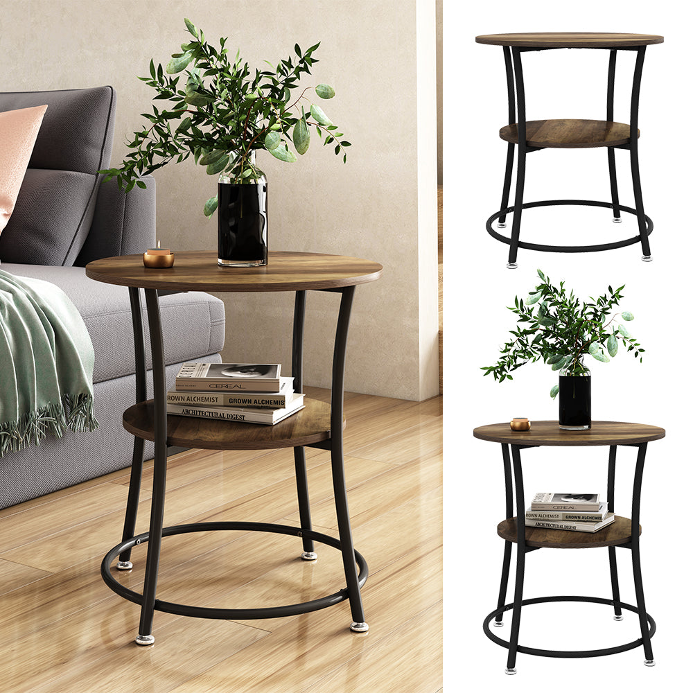 Vicco Tavolino da salotto Legno antico 50 x 50 cm con ripiano