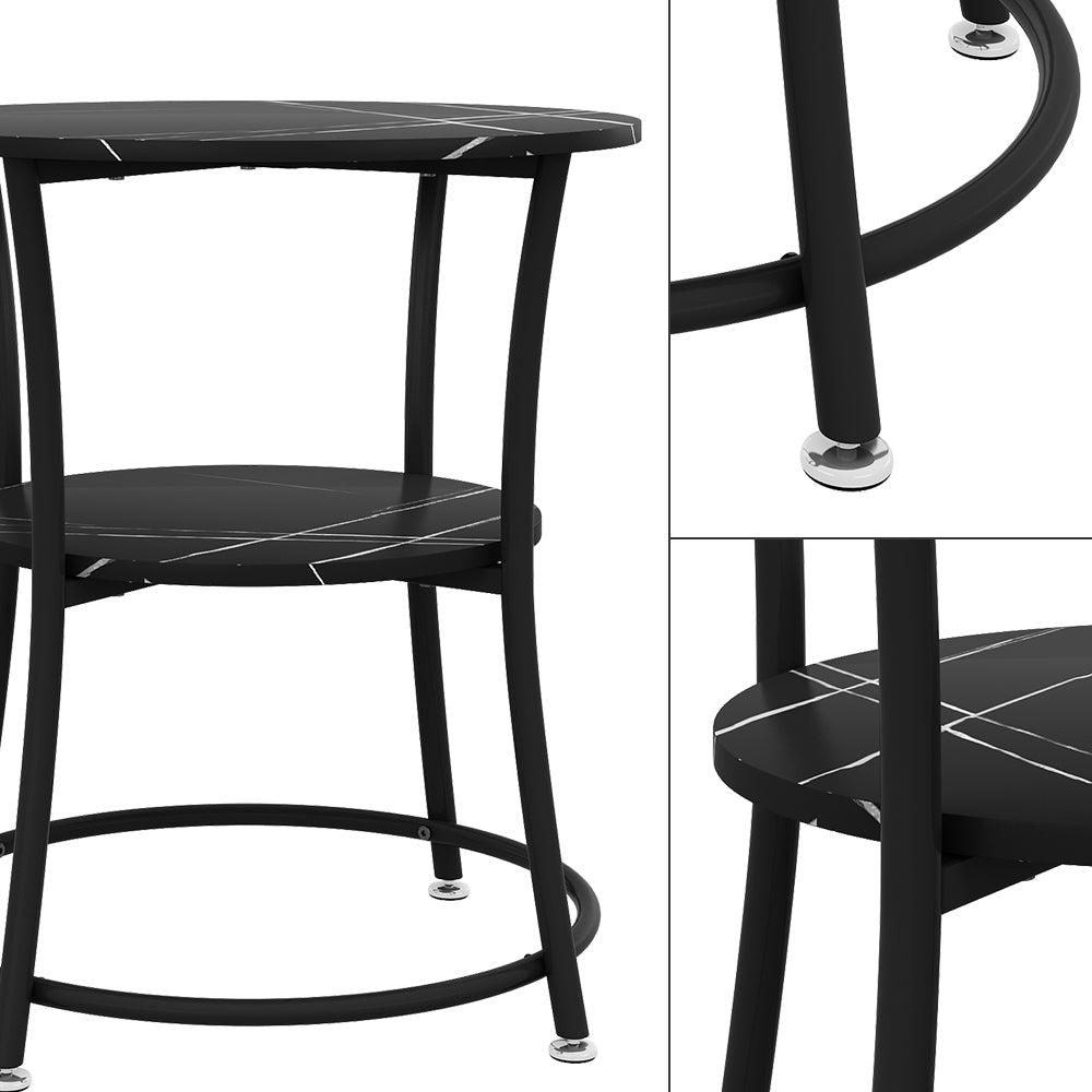 Vicco Tavolino da salotto Marmo 50 x 50 cm con ripiano