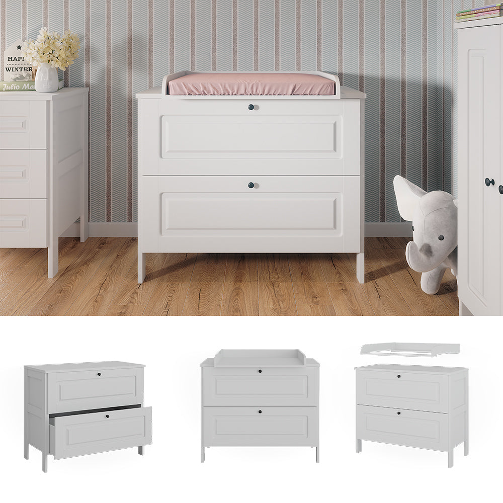 Vitalispa Fasciatoio Bianco 108 x 98 cm con 2 cassetti