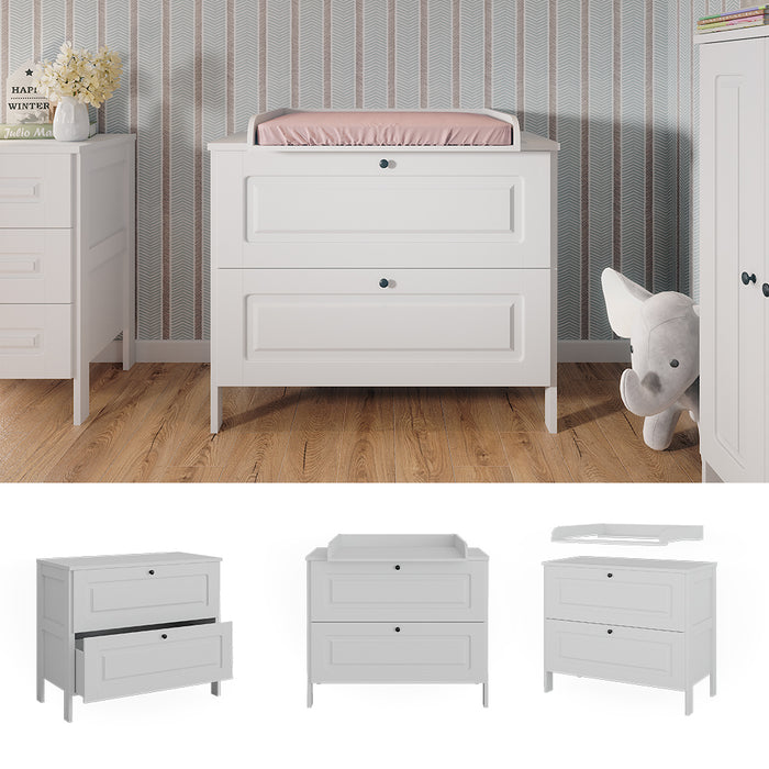 Vitalispa Fasciatoio Bianco 108 x 98 cm con 2 cassetti