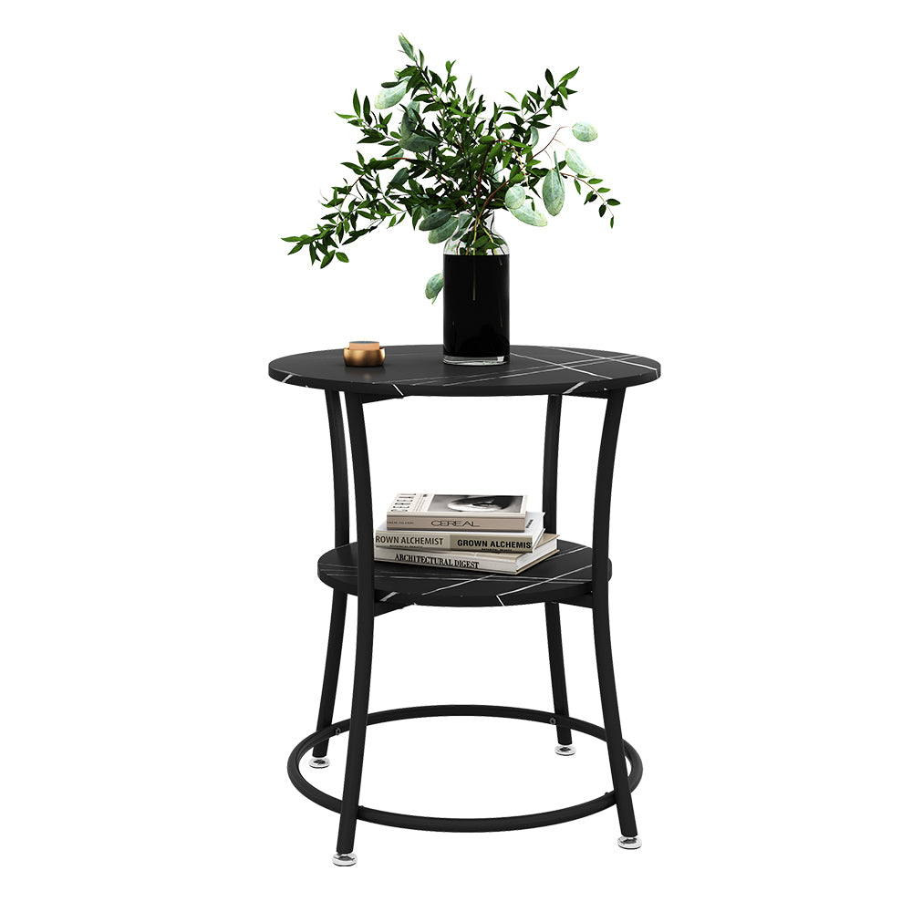 Vicco Tavolino da salotto Marmo 50 x 50 cm con ripiano