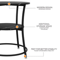 Vicco Tavolino da salotto Marmo 50 x 50 cm con ripiano
