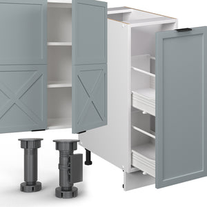 Vicco Cucina componibile Blu-grigio chiaro/bianco 280 cm , PL Rovere