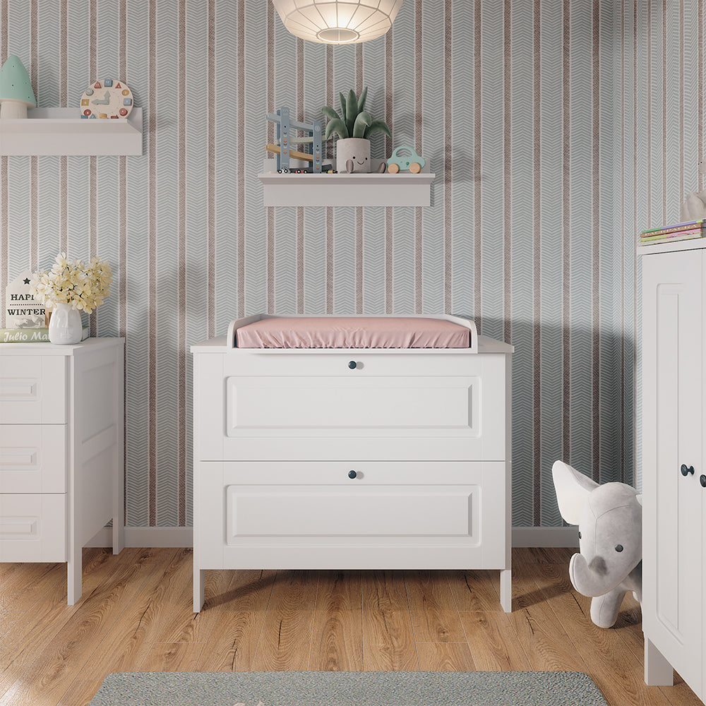 Vitalispa Fasciatoio Bianco 108 x 98 cm con 2 cassetti