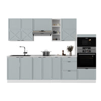 Vicco Cucina componibile Blu-grigio chiaro/bianco 280 cm , PL Marmo
