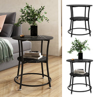 Vicco Tavolino da salotto Marmo 50 x 50 cm con ripiano