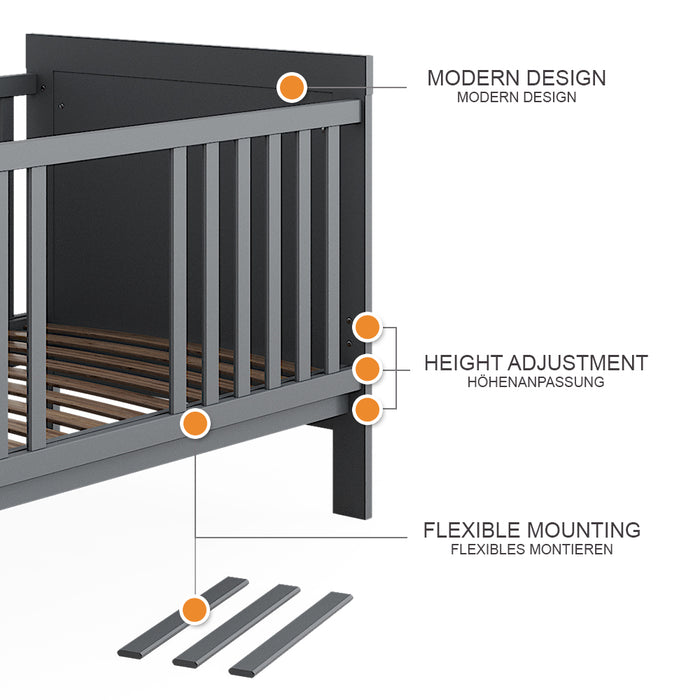 Vitalispa Lettino per bambini Grigio 144.4 x 83 cm