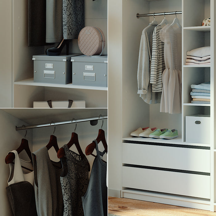 Vicco Armadio Bianco 100 x 200 cm Set di 2