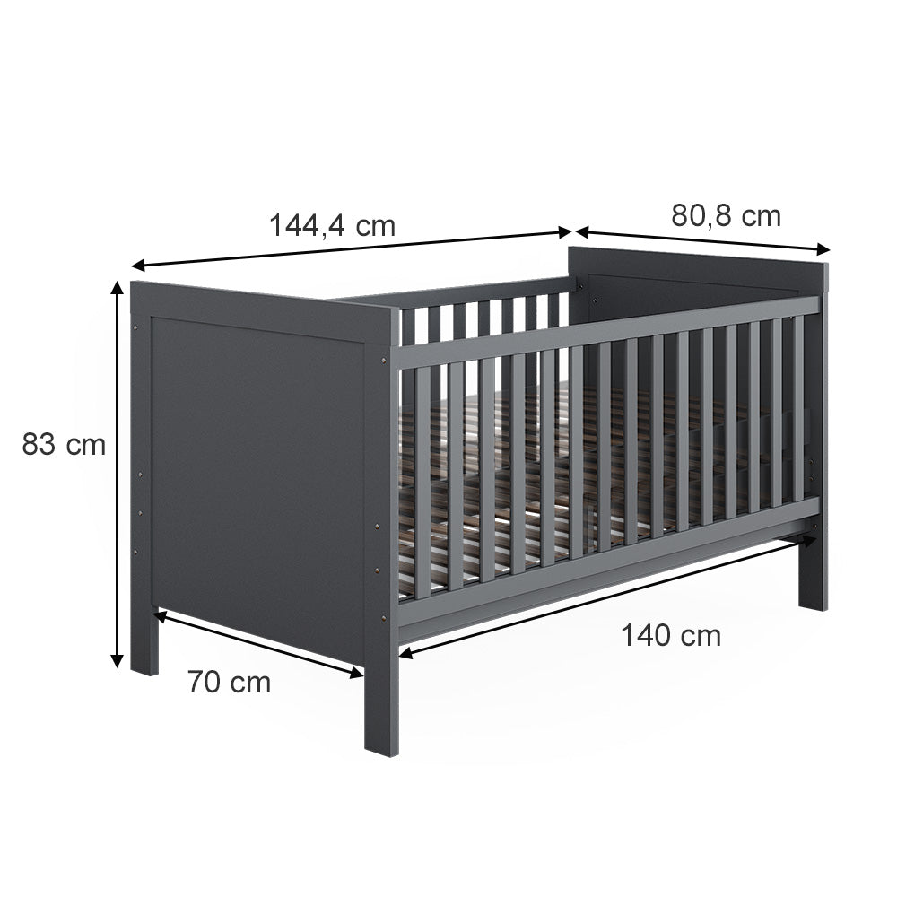 Vitalispa Lettino per bambini Grigio 144.4 x 83 cm