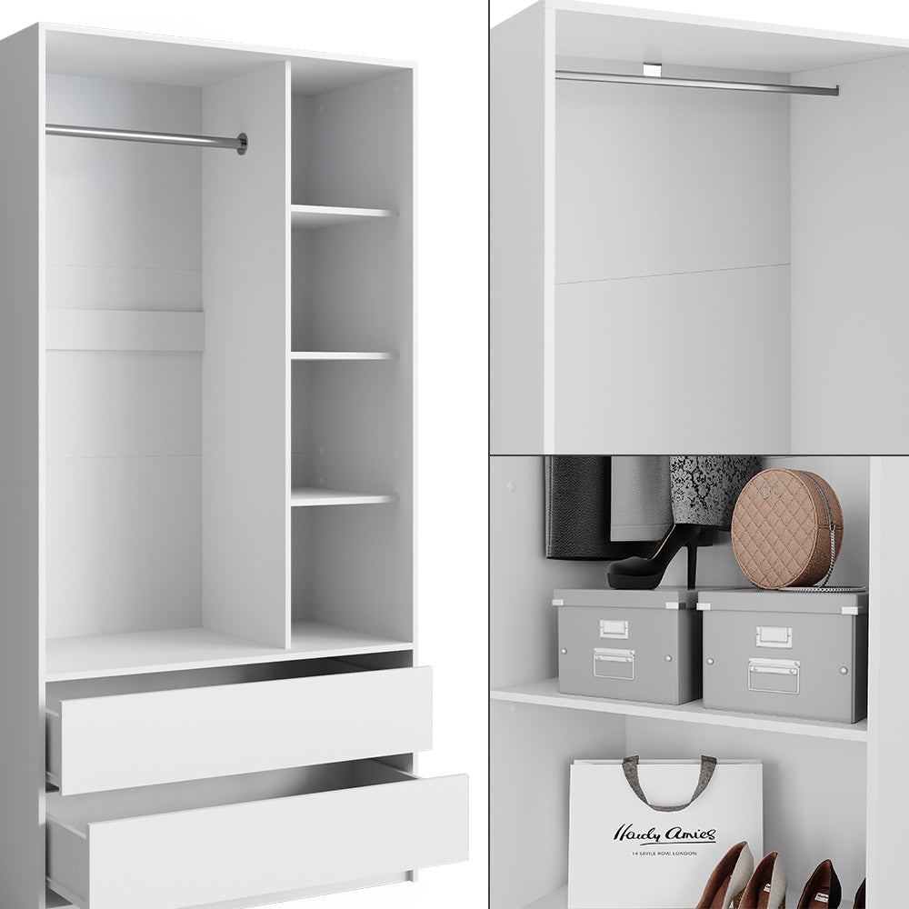 Vicco Armadio Bianco 100 x 200 cm Set di 2