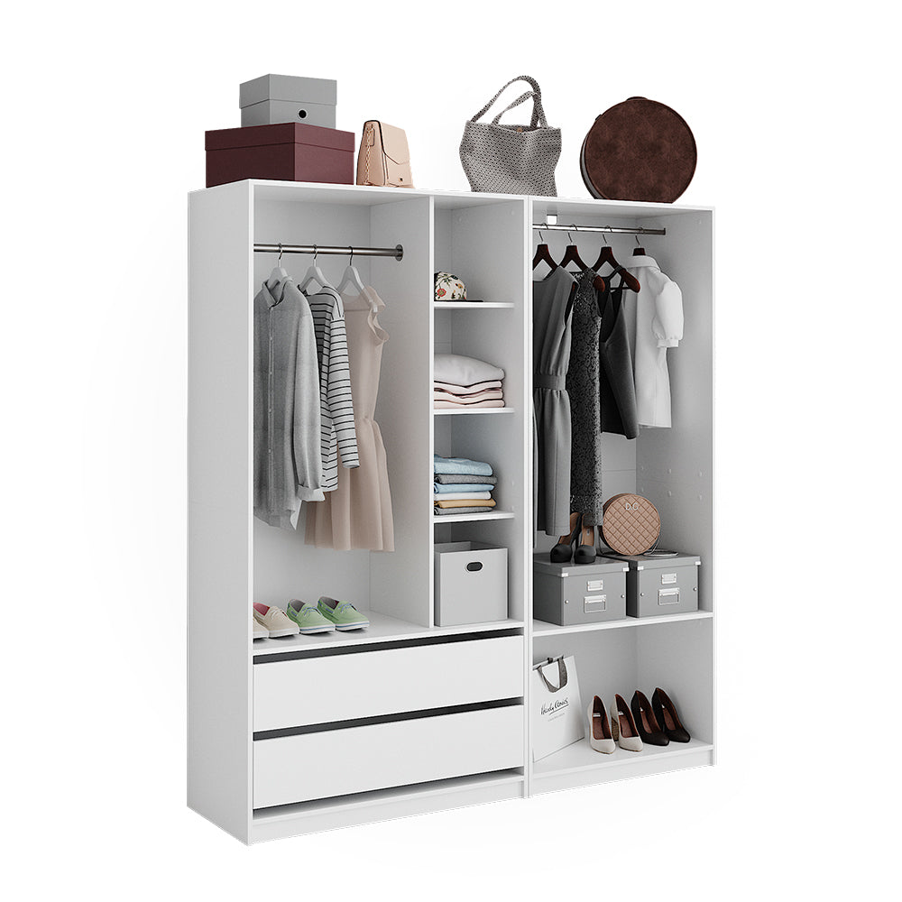 Vicco Armadio Bianco 100 x 200 cm Set di 2