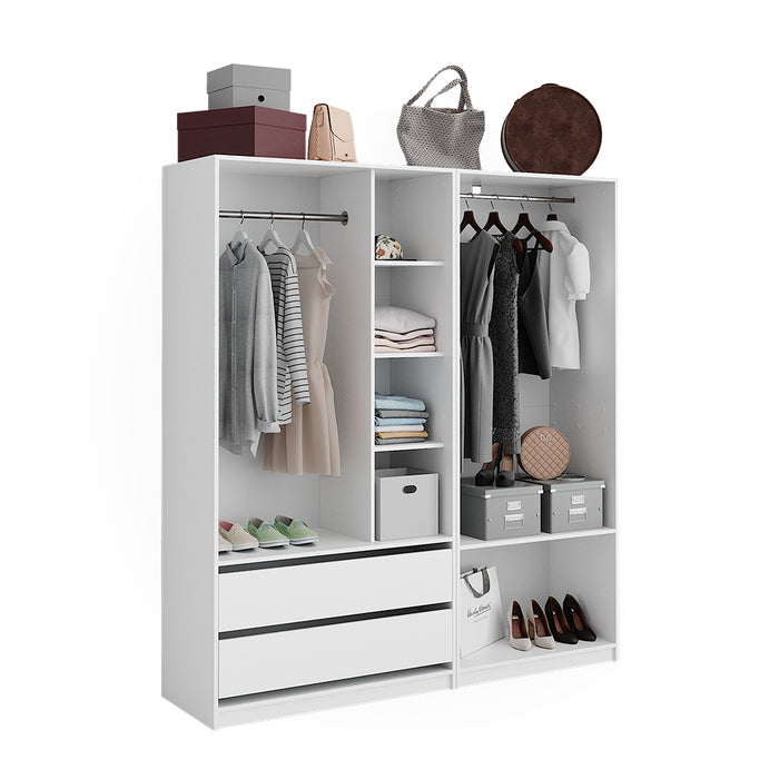 Vicco Armadio Bianco 100 x 200 cm Set di 2