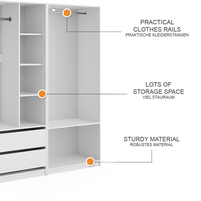 Vicco Armadio Bianco 100 x 200 cm Set di 2