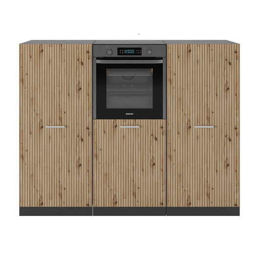 Vicco Cucine componibili piccole Rovere artigianale/antracite 180 cm senza piano di lavoro