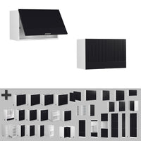 Vicco Pensile da cucina Nero a righe 60 cm Piatto