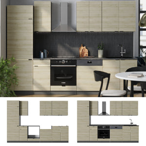 Vicco Cucina componibile Pannello in rovere/antracite 300 cm , PL Antracite
