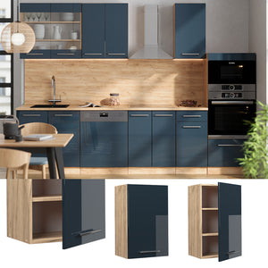 Vicco Armadi da cucina Blu scuro lucido 45 cm