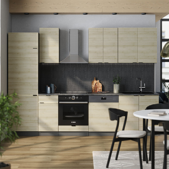 Vicco Cucina componibile Pannello in rovere/antracite 300 cm , PL Antracite