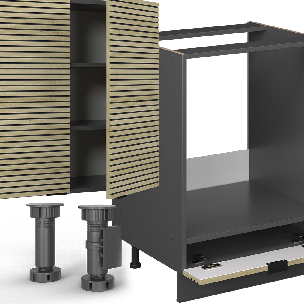 Vicco Cucina componibile Pannello in rovere/antracite 300 cm , PL Antracite