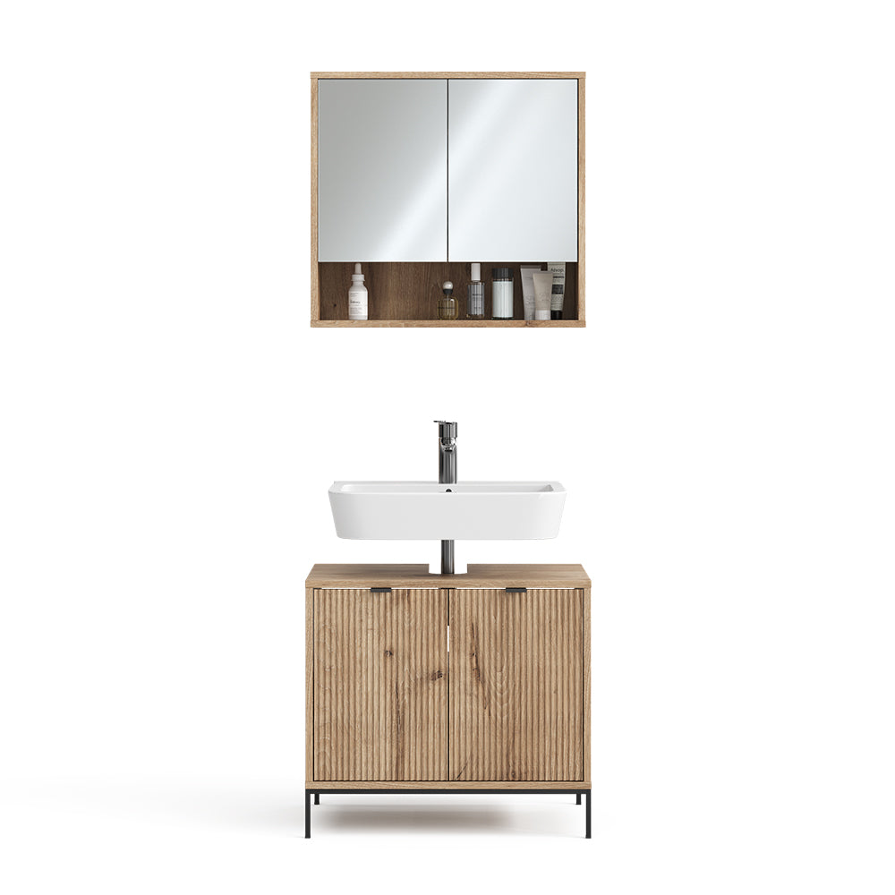 Vicco Set di mobili da bagno Quercia vichinga 2 parti