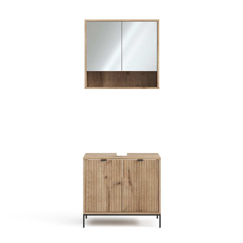 Vicco Set di mobili da bagno Quercia vichinga 2 parti