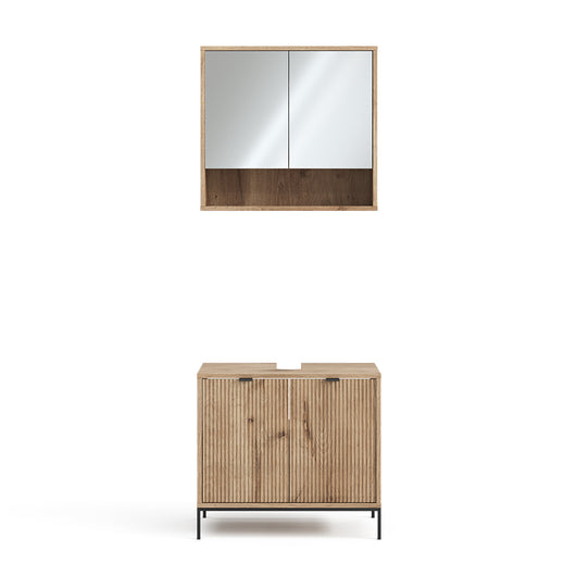 Vicco Set di mobili da bagno Quercia vichinga 2 parti