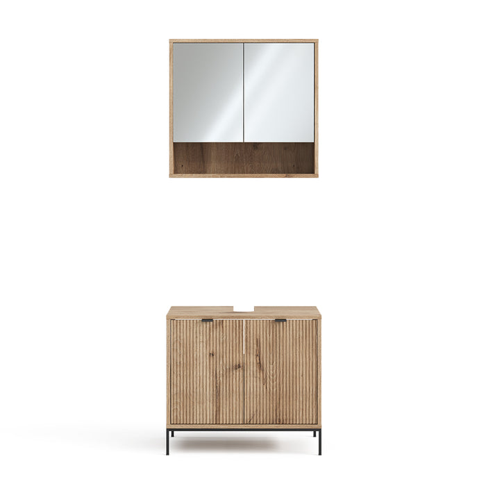 Vicco Set di mobili da bagno Quercia vichinga 2 parti