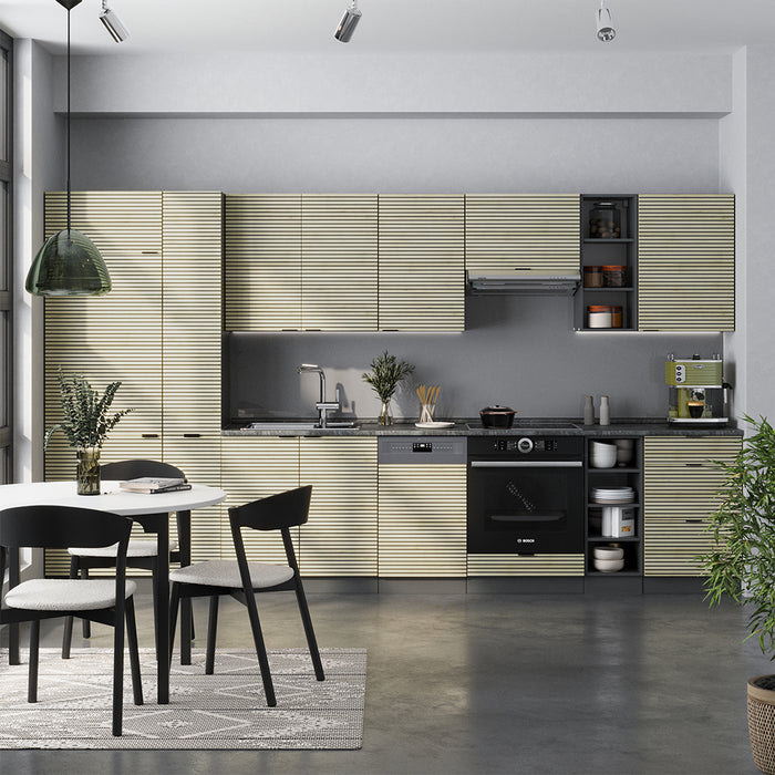 Vicco Cucina componibile Pannello in rovere/antracite 355 cm , PL Rovere