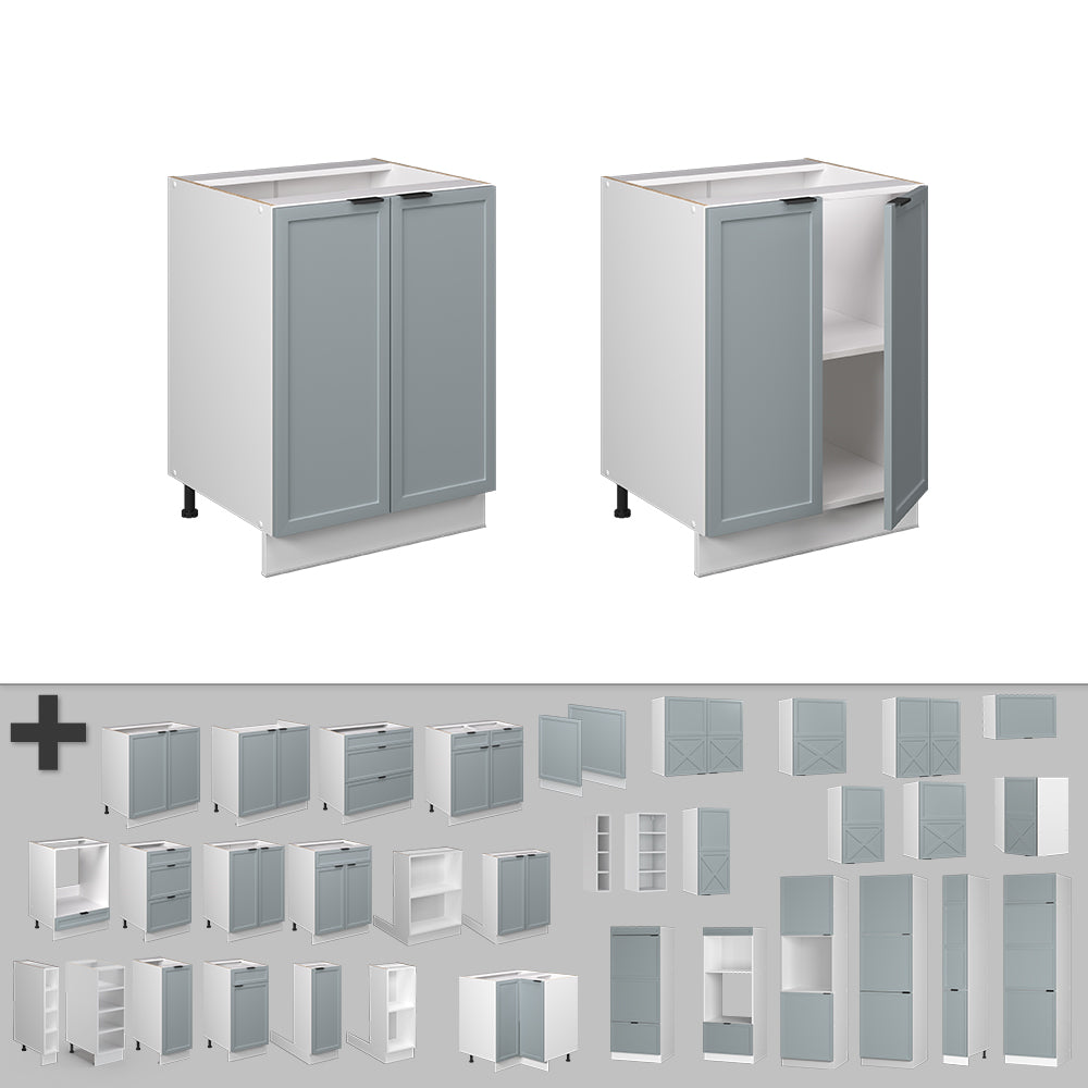 Vicco Mobiletto base cucina Blu-grigio chiaro 60 cm senza piano di lavoro