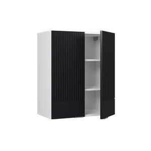 Vicco Pensile da cucina Nero a righe 60 cm